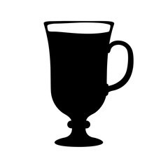Black Iced Tea Silhouette Icon Isolated on White vector illustration