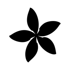 Black Jasmine Flower Minimalist Silhouette vector illustration