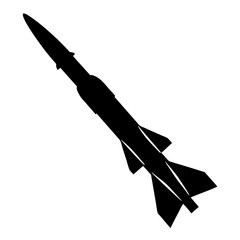 Black Missile or Rocket with Nozzle Base Icon Isolated vector illustration