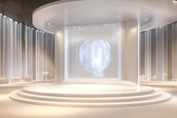 Obraz premium Modern, circular presentation stage