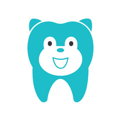 Fun Animal Tooth Icon for Kids Dentist Branding