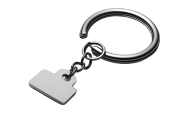 A gleaming silver keychain a symbol of treasured memories and everyday security resting on transparent background
