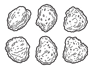 Fried Chicken line art vector illustration