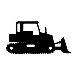 bulldozer with tracks and blade icon isolated on white vector illustration