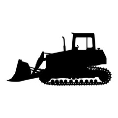 bulldozer with tracks and blade icon isolated on white vector illustration