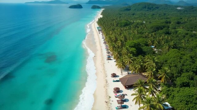 Aerial View of Tropical Beach