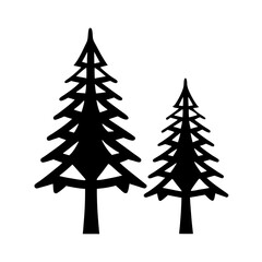 christmas tree with distinct branches silhouette icon vector illustration