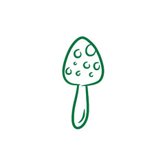 Simple Hand Drawn Mushroom Icon with Clean Minimalist Style Design