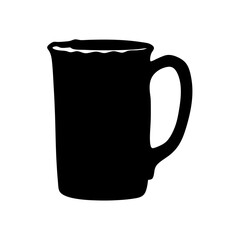 coffee mug black silhouette icon isolated on white vector illustration