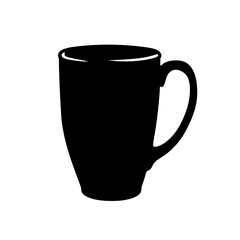 coffee mug black silhouette icon isolated on white vector illustration