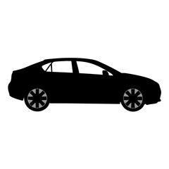 Fototapeta premium compact car black silhouette vector illustration