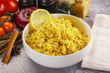 Indian cuisine lemon basmati rice