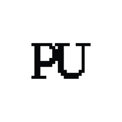 PU monogram logo design letter text name symbol monochrome logotype alphabet character simple logo