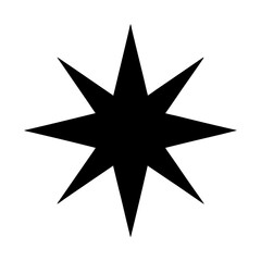 Obraz premium eight pointed star shape black silhouette vector illustration