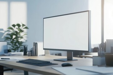 Fototapeta premium Modern office workspace with computer monitor