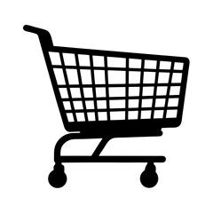 empty shopping cart black silhouette vector illustration