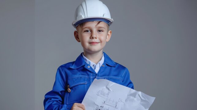 Boy Engineer Presenting a Project