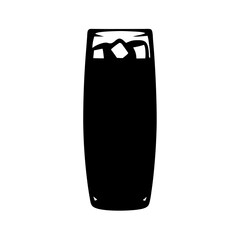 gin fizz black silhouette icon vector illustration