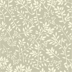 Elegant seamless gray floral pattern with delicate blossoms and leaves. Perfect for wallpaper, fabric, or digital backgrounds.