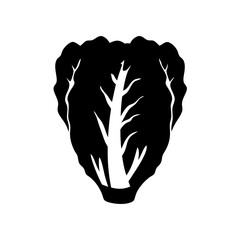 lettuce head black silhouette vector illustration