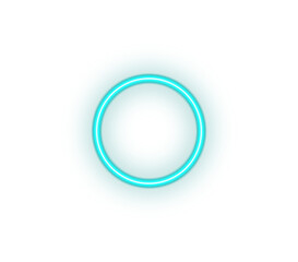Title: Glowing Cyan Neon Circle Light Effect on Dark Background