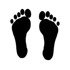 man footprints black silhouette vector illustration