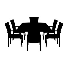 meeting table black silhouette vector illustration