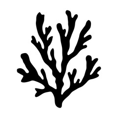 Obraz premium coral sea plant black silhouette vector illustration