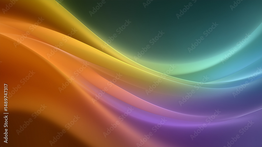 Wall mural vibrant waves of color blend seamlessly in a dynamic abstract composition showcasing artistic design
