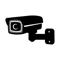security camera black silhouette vector illustration