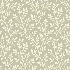 Fototapeta premium Muted gray seamless floral vector pattern featuring elegant petal and vine designs. A sophisticated choice for modern prints and wallpapers.