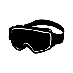 ski goggles black silhouette vector illustration