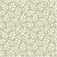 Chic grayscale botanical pattern with hand-drawn floral motifs. Seamless vector design for luxury packaging and minimalist decor.