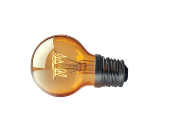 The radiant glow of an incandescent light bulb illuminates hope and innovation against a stark on transparent background