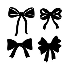 Stylish bows black silhouette vector illustration