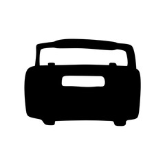 Vintage tabletop radio black silhouette icon vector illustration