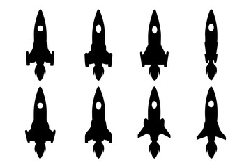 Cartoon Rocket Launch Scene vector illustration