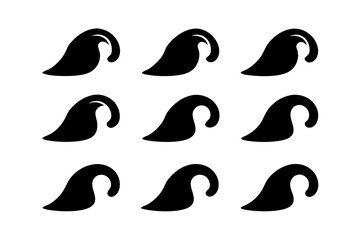 Monochrome Ocean Wave Silhouette vector illustration