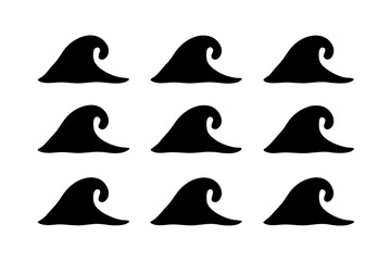 Black Wave Line Art vector illustration