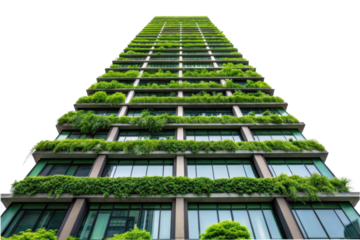 PNG Vertical garden skyscraper with lush greenery on modern building facade