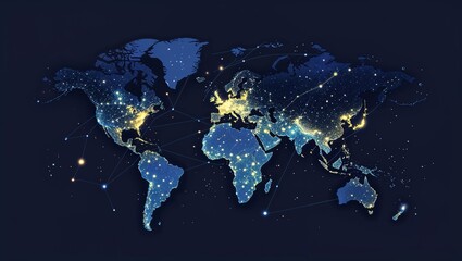 Naklejka premium Star constellation map glowing in the dark on plain dark background