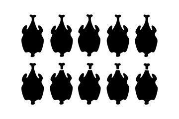 Tandoori Chicken Silhouette for Recipe Books vector illustration