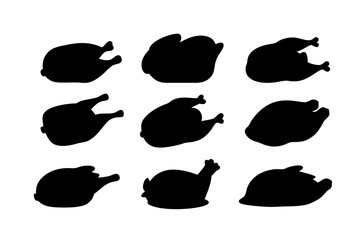 Fototapeta premium Smoked Poultry Silhouette for Culinary Art vector illustration