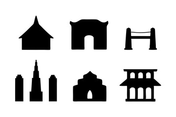 Commercial Complex Silhouette for Business Presentations vector illustration
