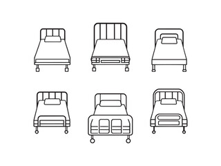 Hospital Bed line art vector illustration