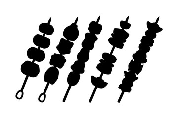 Beef Skewers Silhouette for Steakhouse Promotions vector illustration