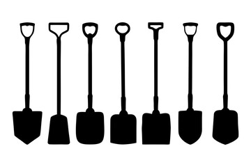 Snow Shovel Silhouette for Winter Equipment Designs vector illustration