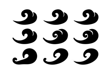 Ocean Wave Silhouette for Coastal Designs vector illustration  