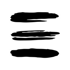 Abstract black ink with horizontal oval strokes vector illustration