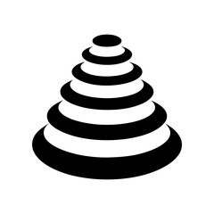 Abstract concentric circles design silhouette vector illustration